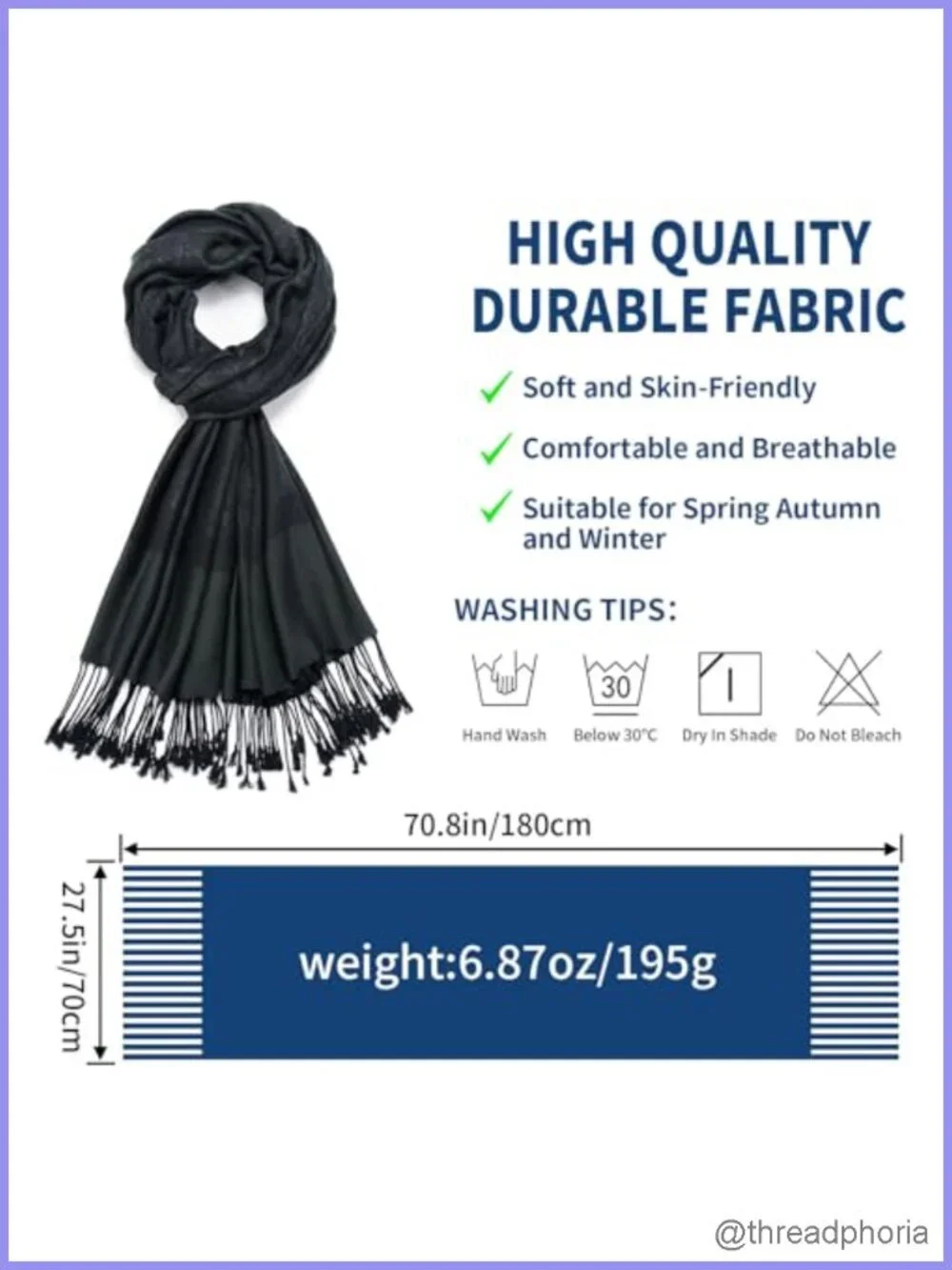 Paisley Pashmina Shawl Wrap Reversible Jacquard Fringe Scarf
